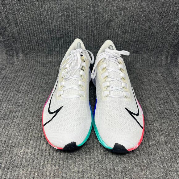Nike Air Zoom Pegasus 37 White Multi Color Running Shoes Mens 10 BQ9646-103 - Picture 2 of 8